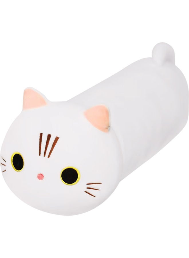 Cute Cat Shaped Soft Plush Hugging Sofa Pillow Cotton White 25.00x4.00x15.00cm