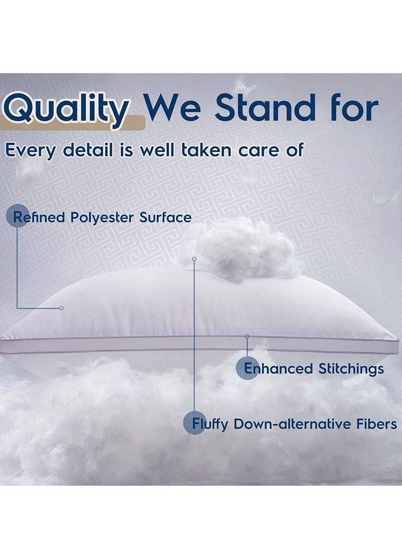 vital Pillows Queen Size 2 Pack Side Sleeping Bed Pillow for Side Back Stomach Sleepers Hotel Quality