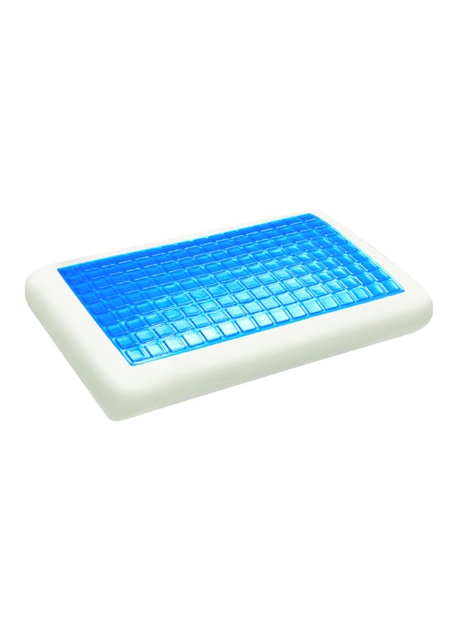 Memory Foam Pillow Microfiber White/Blue 40x70centimeter