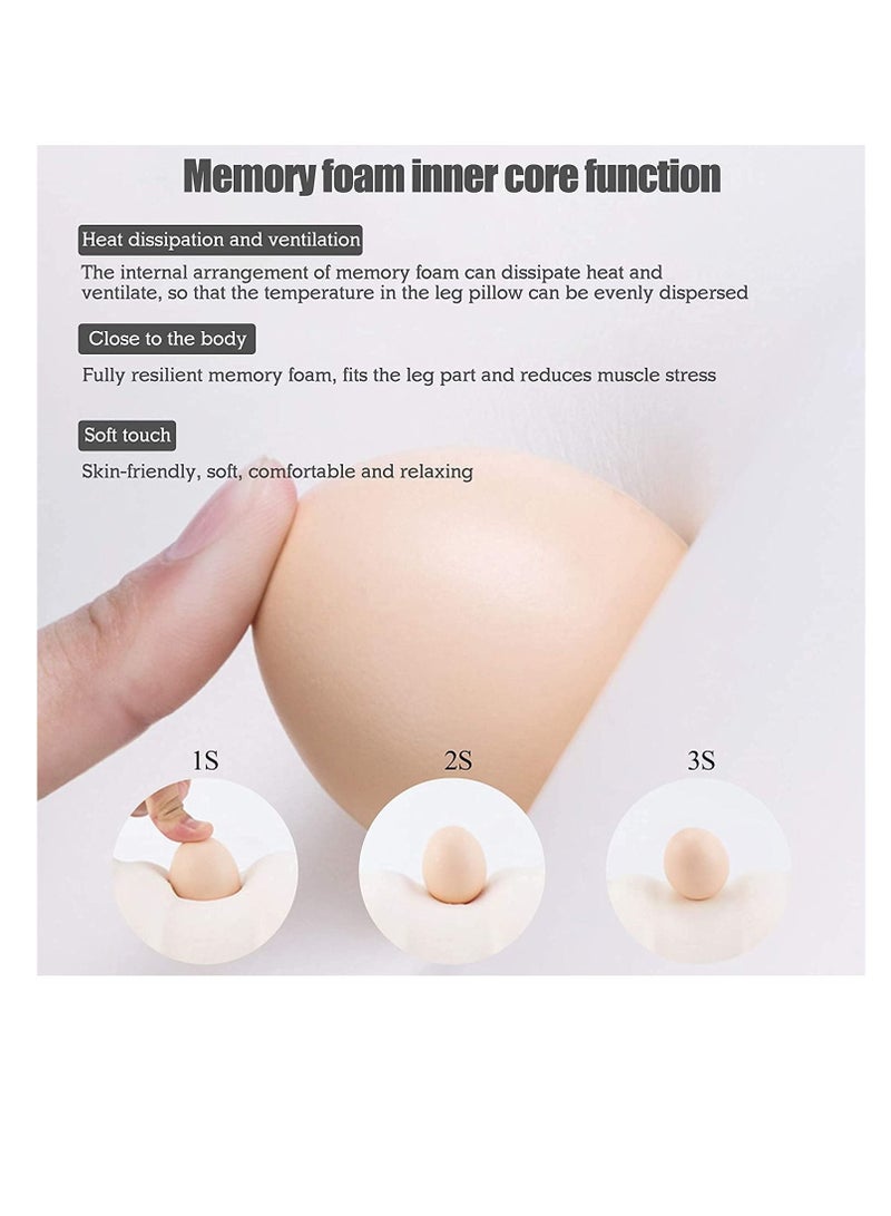 Knee Pillow for Side Sleepers with Elastic Strap, Memory Foam Leg Pillow, Ideal for Spine Alignment, Hip, Back & Joint Pain Relief , for Better Sleeping with Breathable & Washable Cover