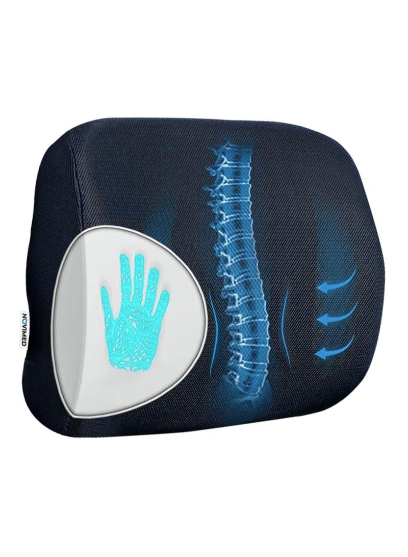 NOVIMED - Orthopedic Lumbar Support Pillow - For Lower Back Support - Black