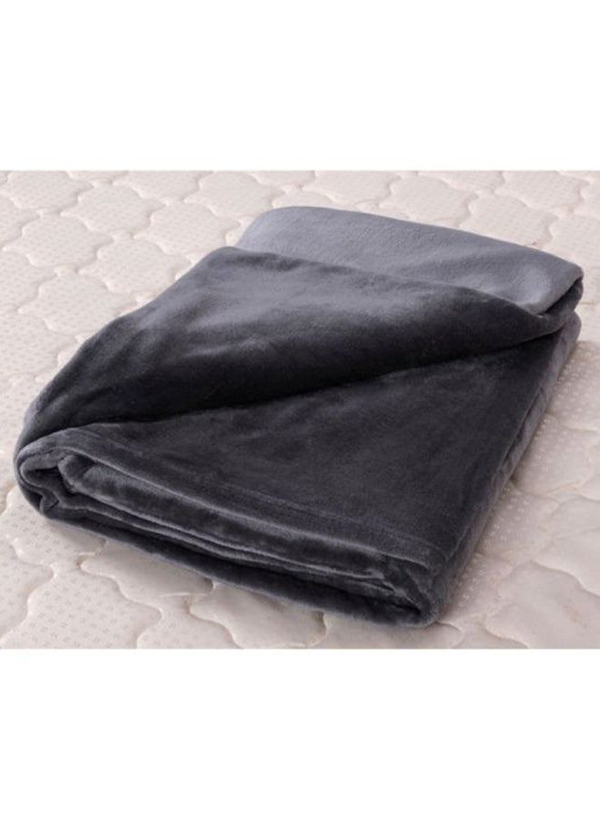 Lavish Long Lasting Super Soft Easy Care Foldable Light Weight Washable Fluffier  Mirco Flannel King Size Bed Blanket Polyester Grey 240x220cm