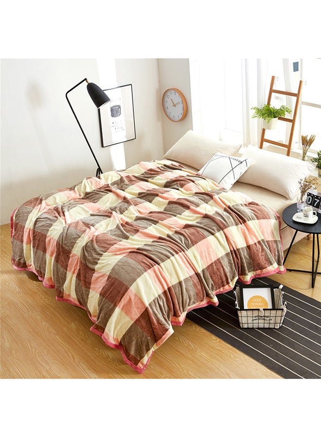Striped Simple Comfortable Blanket cotton Brown 1.2meter