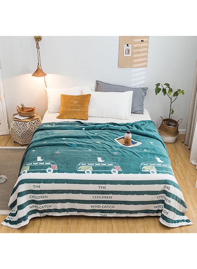 Simple Casual Comfort Print Blanket Cotton Green 2meter
