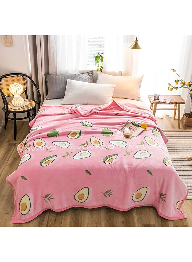 Soft Fruit Printed Thicken Simple Comfortable Blanket cotton Pink 1.2meter