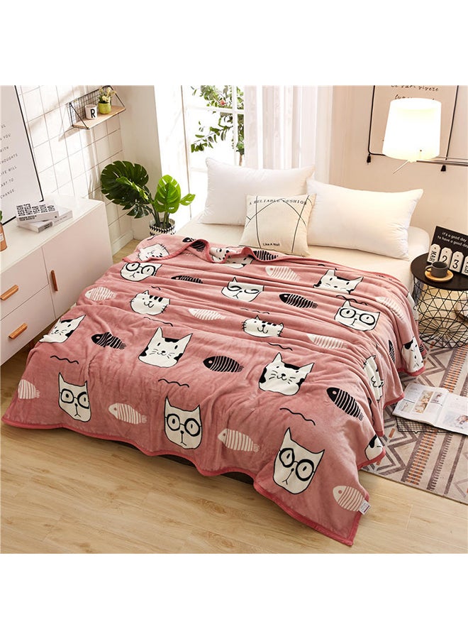 Soft Cartoon Pattern Warm Bed Blanket Cotton Multicolour 180x200cm