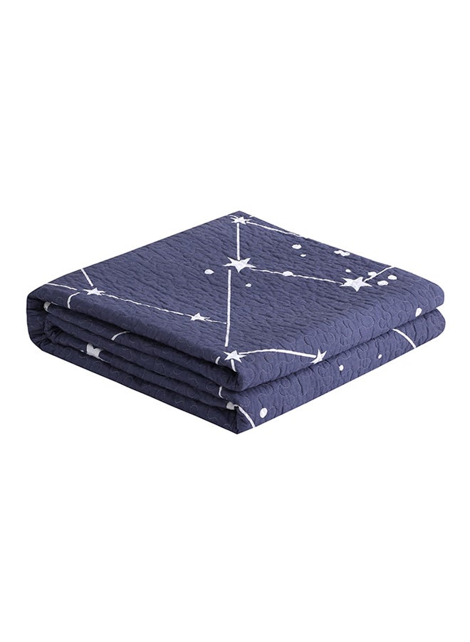 Soft Geometry Pattern Blanket cotton Blue/White 150x200cm