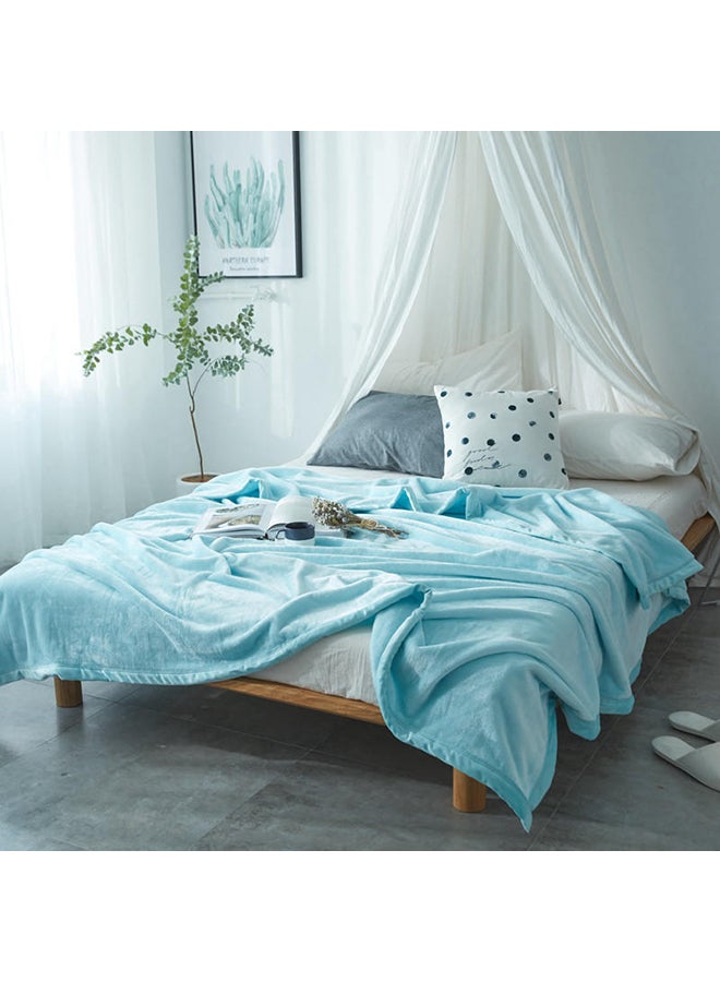 Simple Comfy Bed Blanket cotton Blue 230x260cm