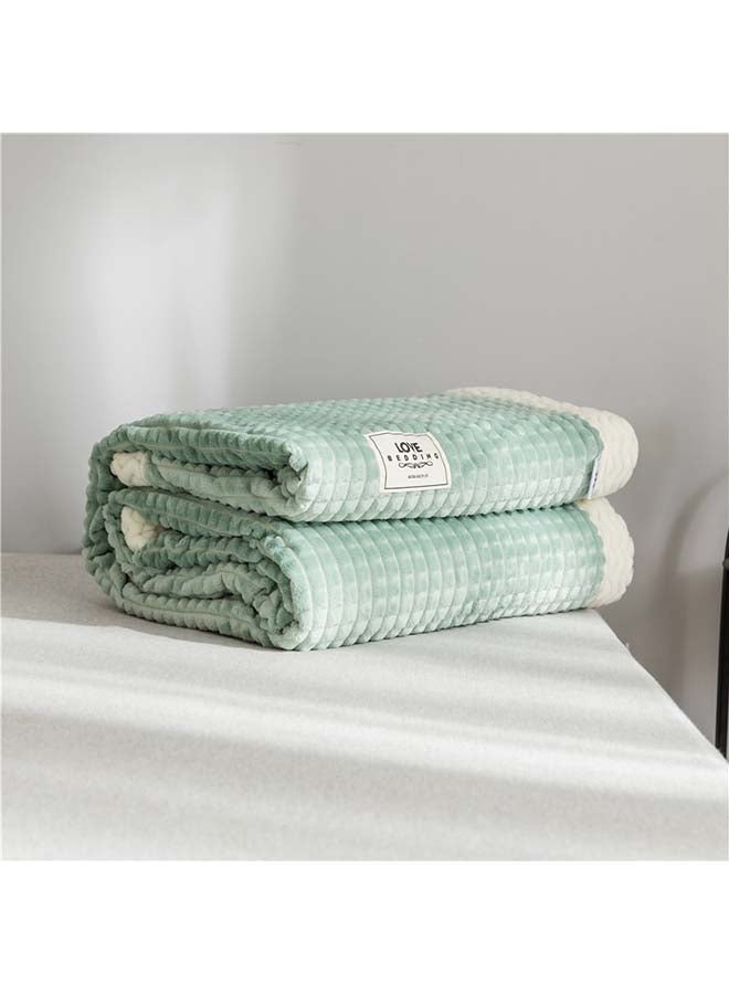 Lattice Design Warm Blanket cotton Green 200x230cm