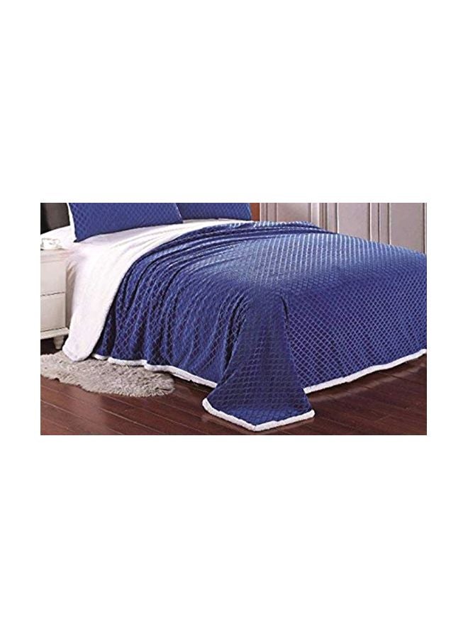 Mermaid Sherpa Reversible Ultra Soft Blanket Polyester Blue/White 90x90cm