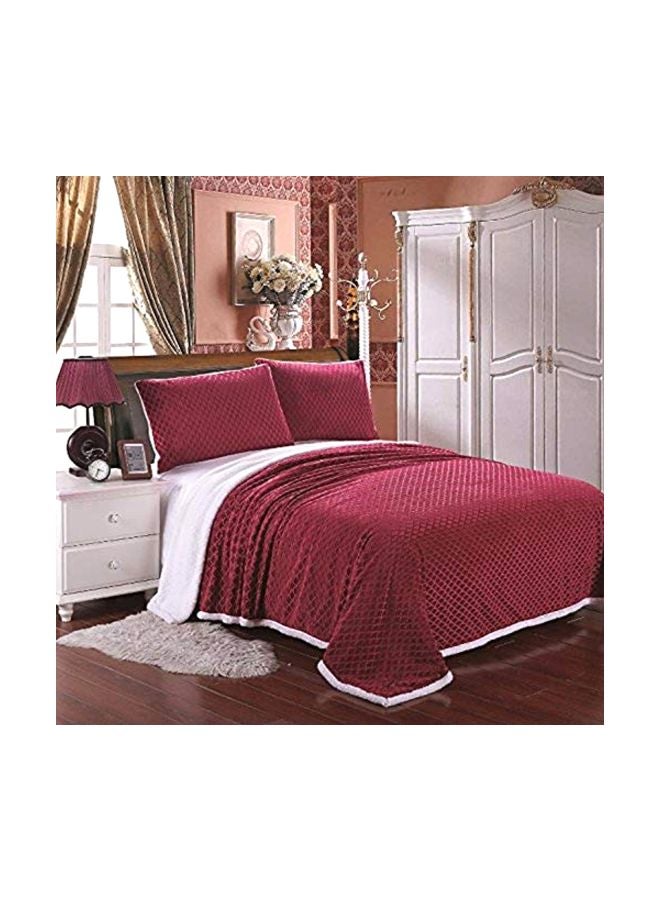 Reversible Blanket Polyester Burgundy/White