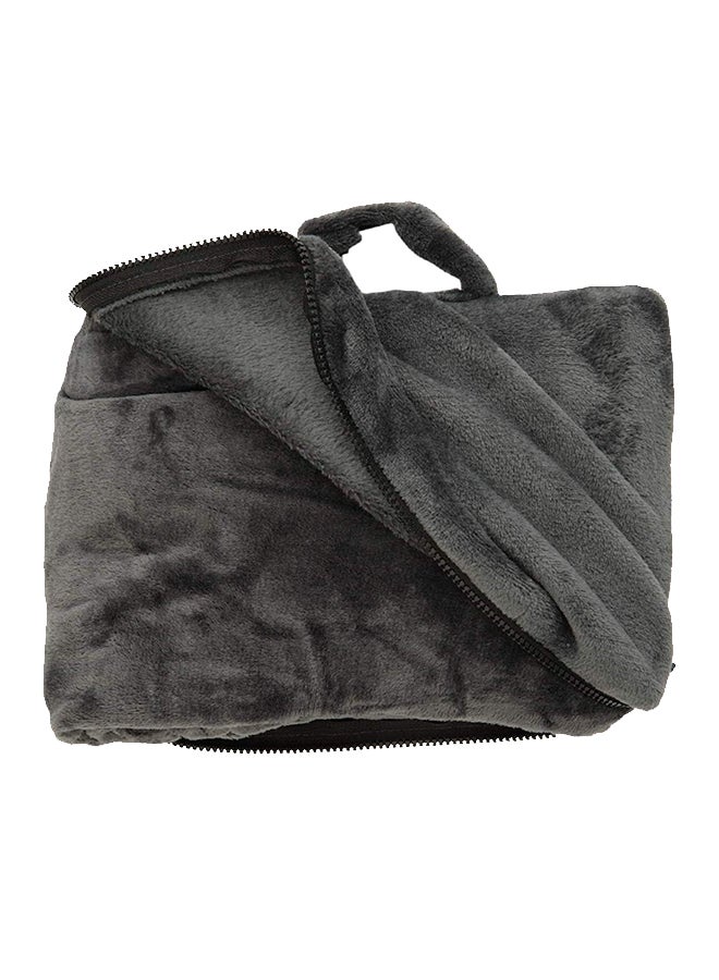 Fold And Go Travel Blanket Polyester Charcoal Black 31x10.20x22.80cm