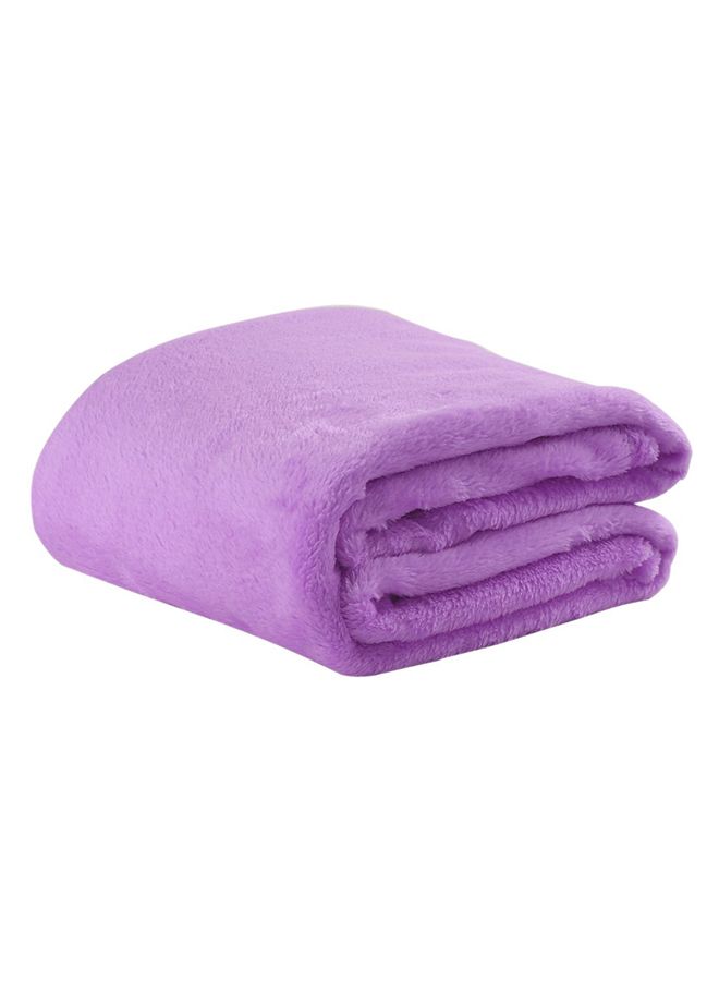 Flannel Coral Velvet Knee Blanket polyester Light Purple 100 x 140cm