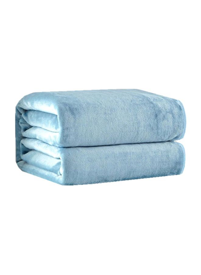 Flannel Fleece Bed Blanket Combination Sky Blue 180x200centimeter