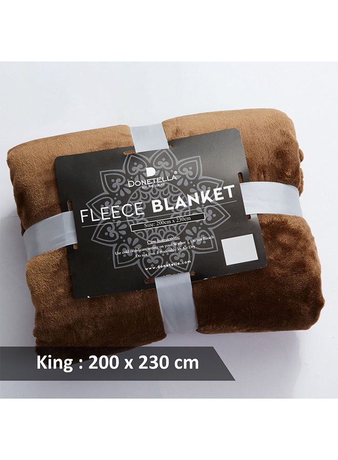 Solid Blanket Fleece Brown 230x200cm