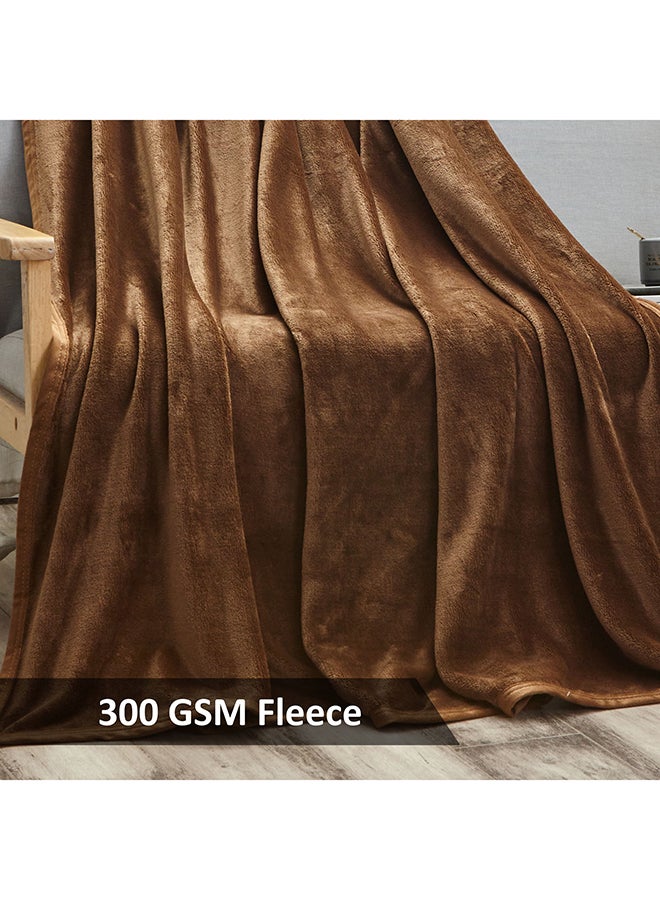 Solid Blanket Fleece Brown 230x200cm