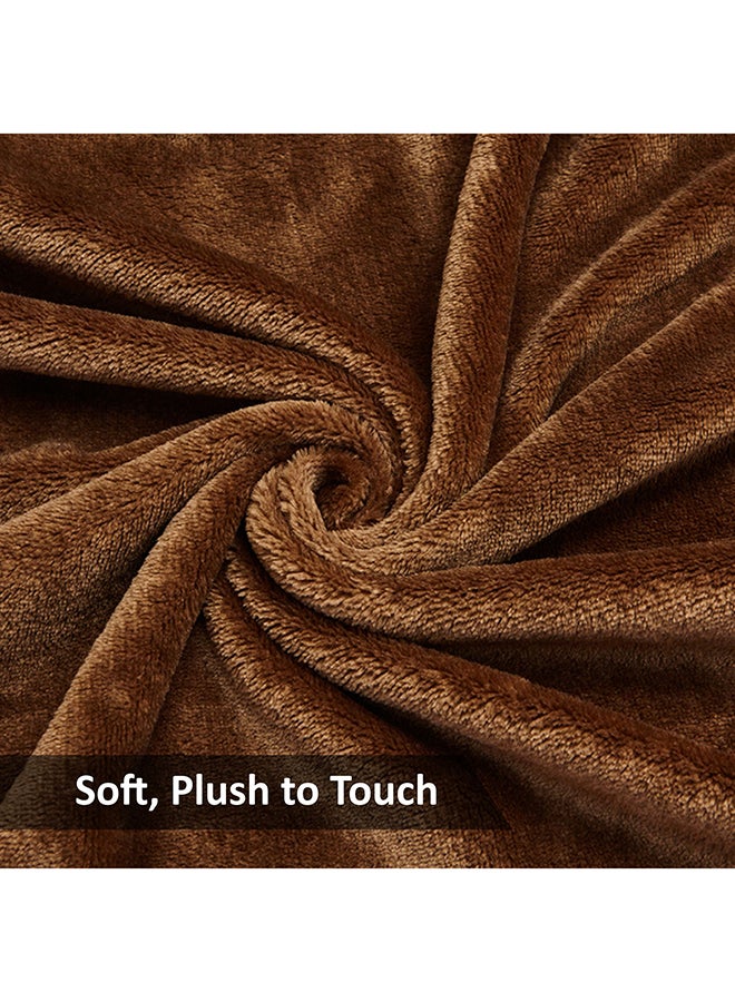 Solid Blanket Fleece Brown 230x200cm