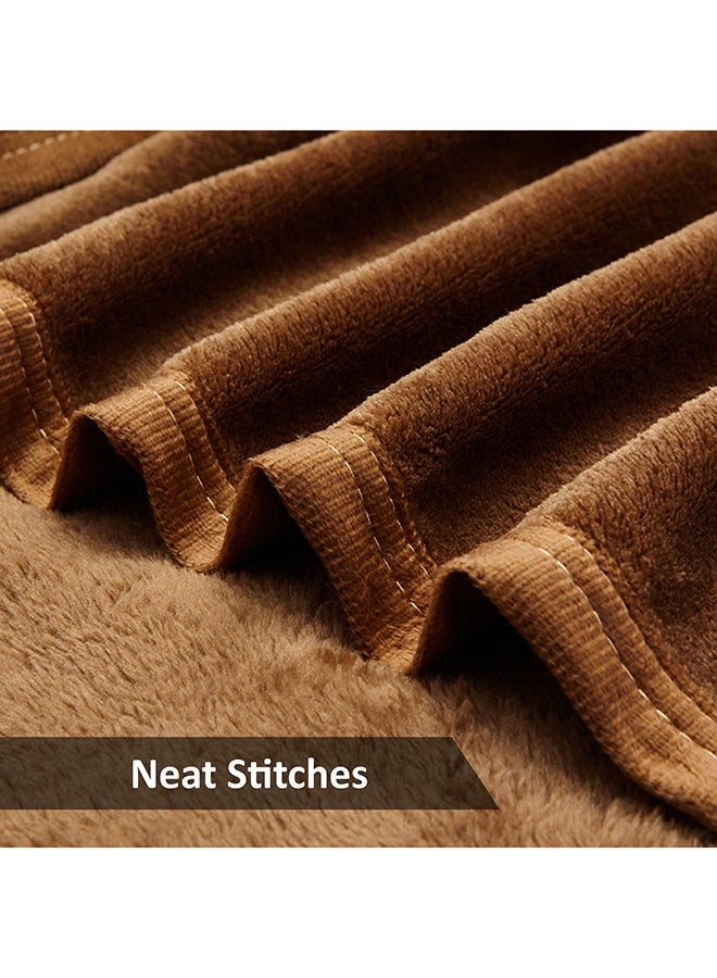 Solid Blanket Fleece Brown 230x200cm