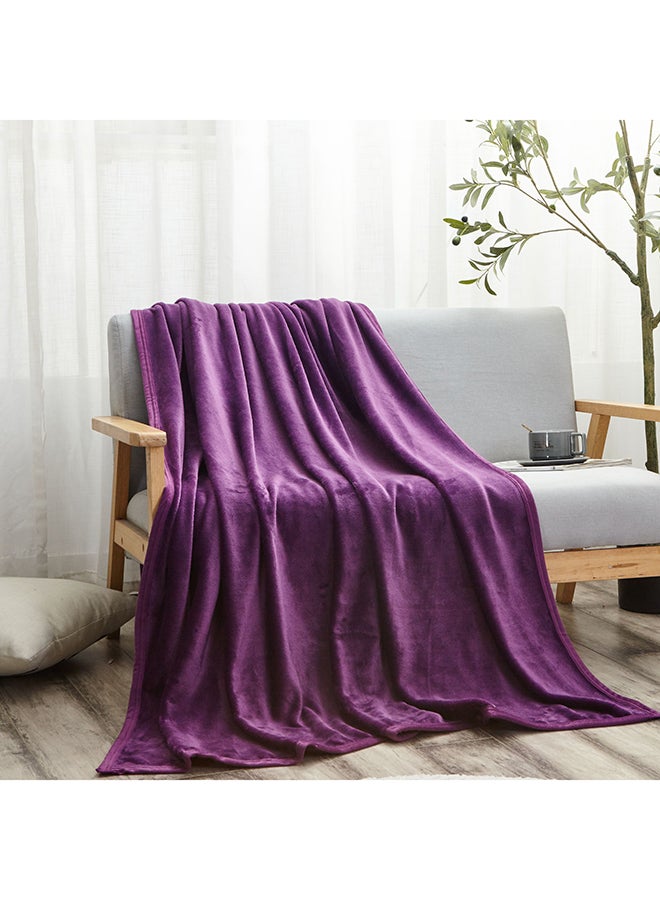 Solid Blanket King Size Fleece Purple Fleece Purple