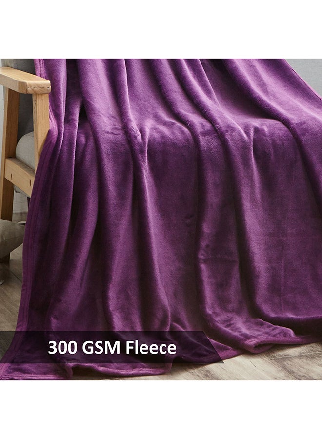 Solid Blanket King Size Fleece Purple Fleece Purple