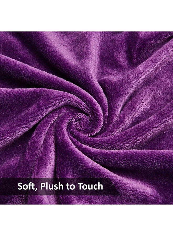 Solid Blanket King Size Fleece Purple Fleece Purple