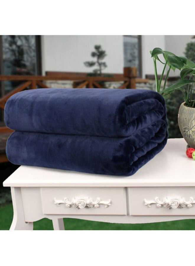 Solid Colour Blanket Flannel Blue 200x230cm
