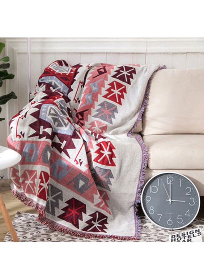 A Vintage European Blanket Combination White/Red/Grey 180x260cm