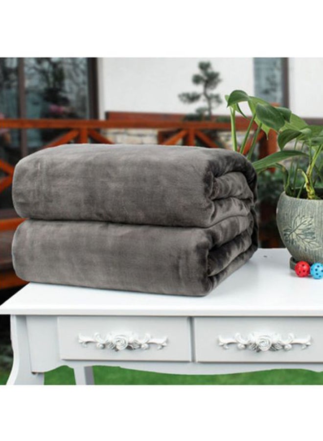 Solid Colour Flannel Blanket Flannel Grey 180x200cm