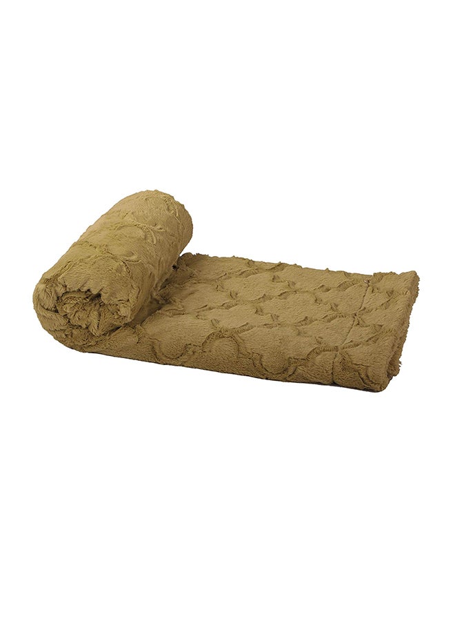 Boon Brushed Ashley Sherpa And Borrego Backing Throw polyester Khaki Green 50 x 60inch
