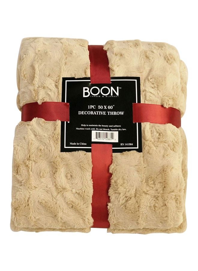 Swirl Faux Fur Throw Blanket Polyester Yellow 60x50x1inch