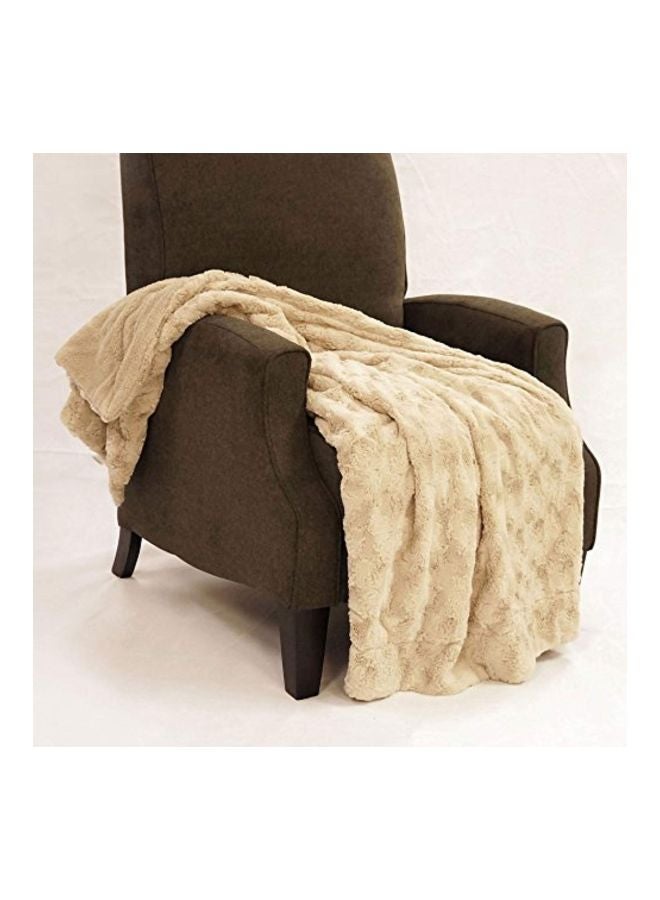 Swirl Faux Fur Throw Blanket Polyester Yellow 60x50x1inch