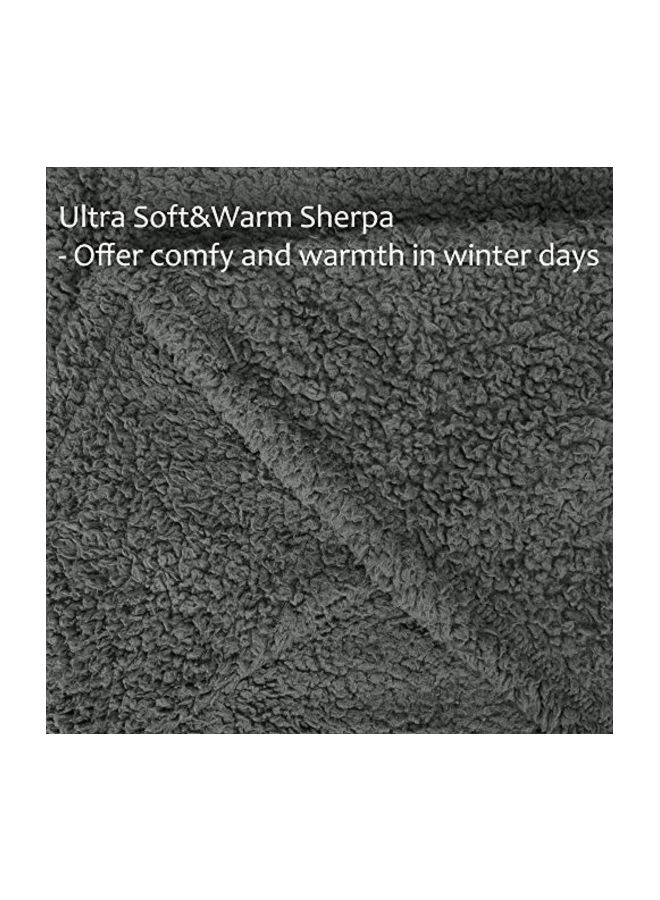 Sherpa Throw Blanket Grey 50x65inch