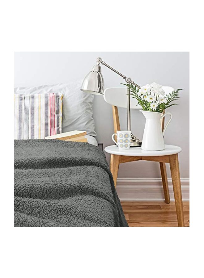 Sherpa Throw Blanket Grey 50x65inch