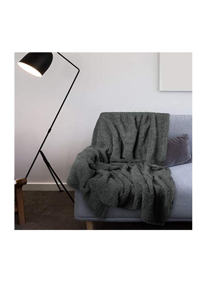 Sherpa Throw Blanket Grey 50x65inch