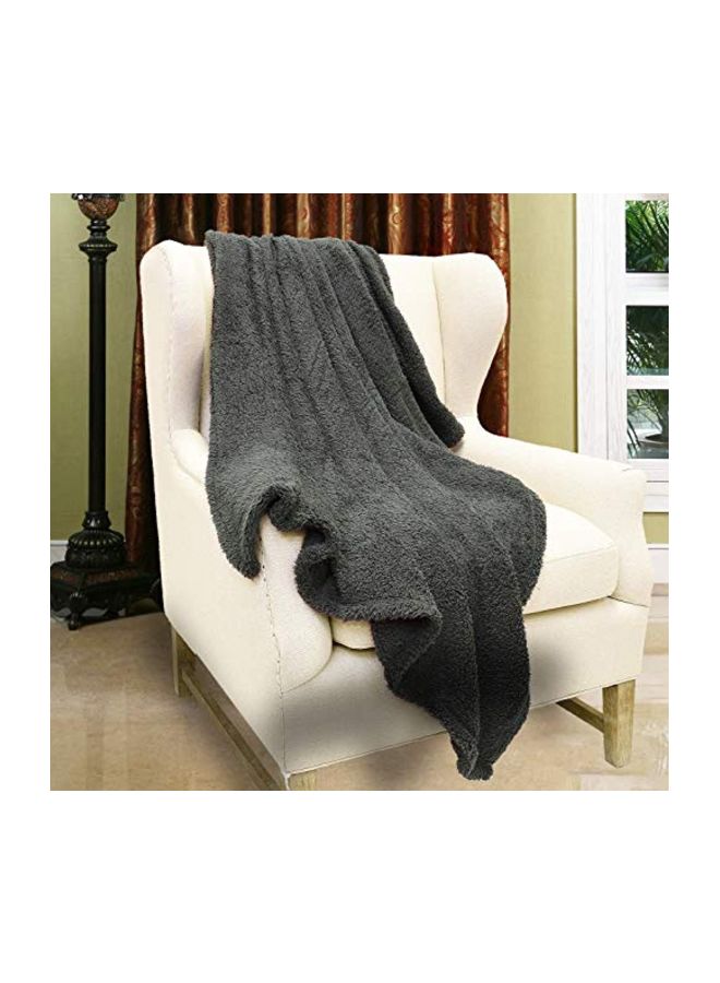 Sherpa Throw Blanket Grey 50x65inch
