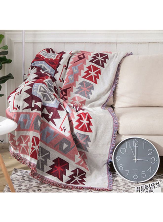 A Vintage European Blanket Combination Red/Beige/Purple 90x210cm