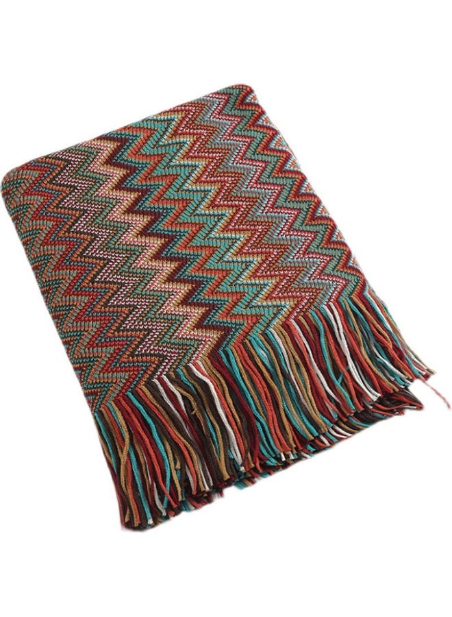 Striped Sofa Blanket Polyester Multicolour 130x170cm
