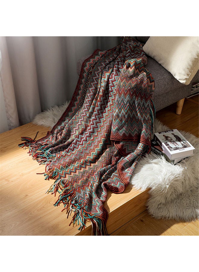 Striped Sofa Blanket Polyester Multicolour 130x170cm