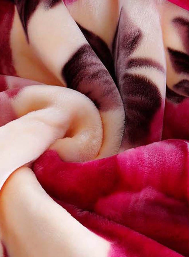 Double-Layer Soft Blanket Cotton Red 200x230centimeter