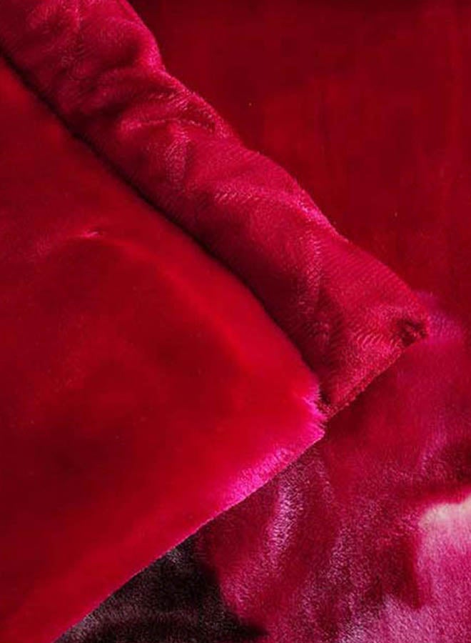 Double-Layer Soft Blanket Cotton Red 200x230centimeter