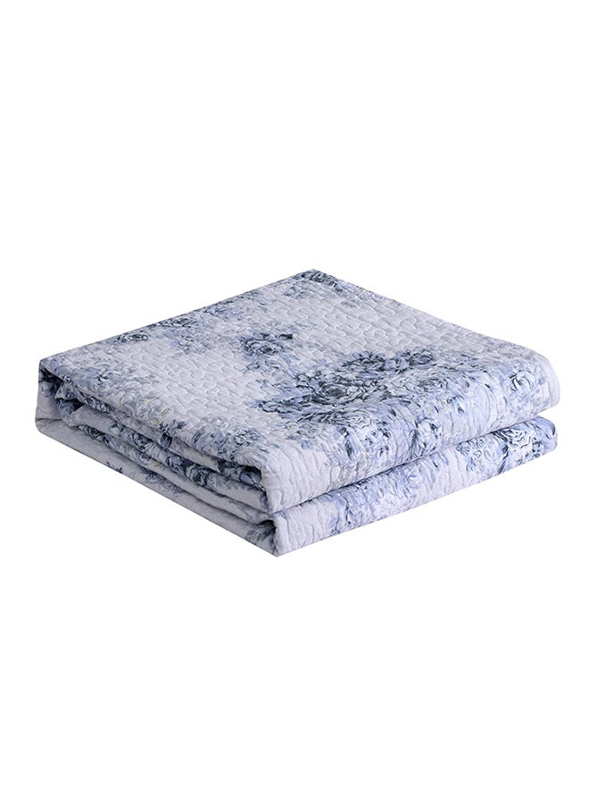 Floral Pattern Soft Blanket cotton White 150x200cm