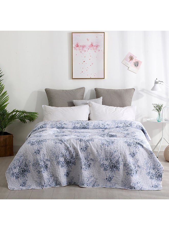 Floral Pattern Soft Blanket cotton White 150x200cm