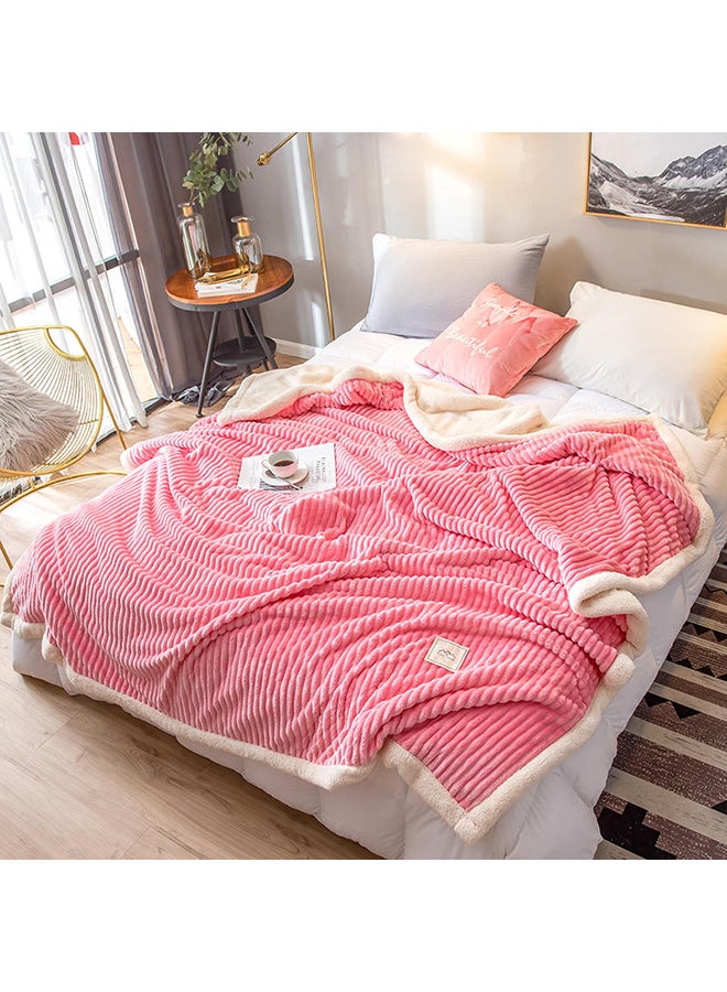 Solid Color Soft Blanket polyester Pink 100x120cm