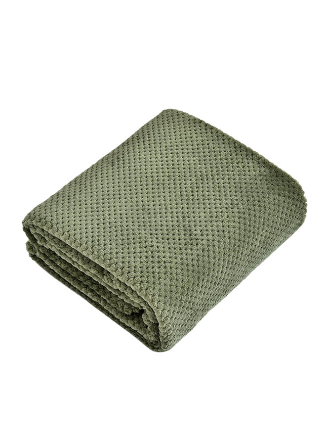 Soft Comfortable Knitting Blanket polyester Green 150x200cm