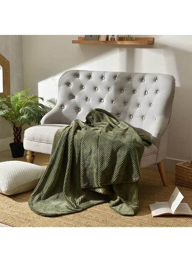 Soft Comfortable Knitting Blanket polyester Green 150x200cm