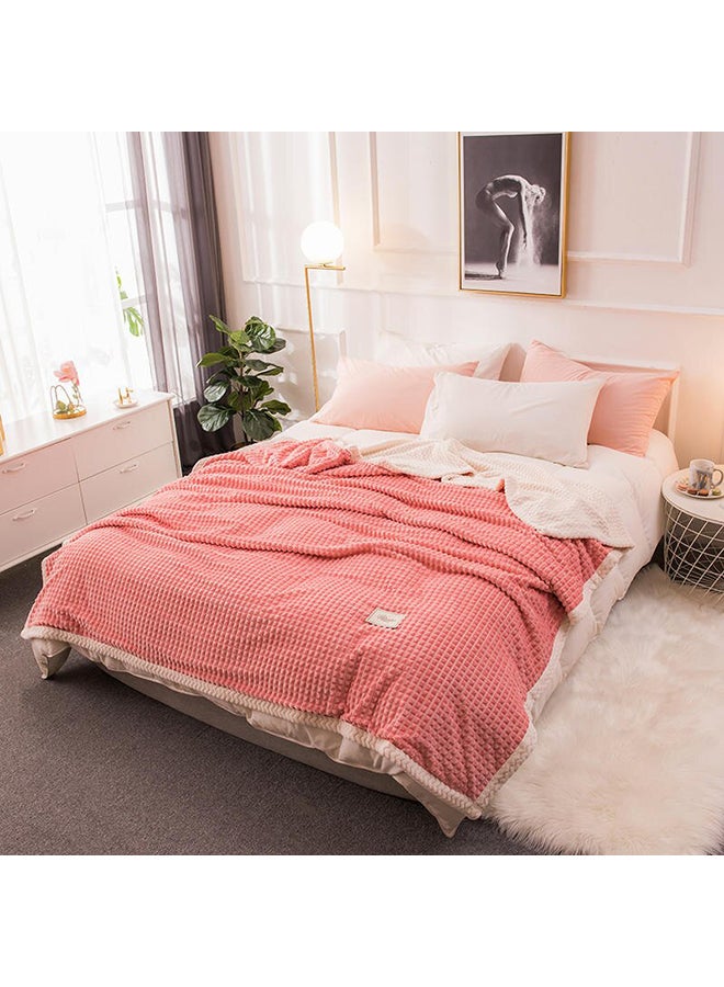 Double-Layer Supple Cozy Blanket Cotton Peach 150x200cm