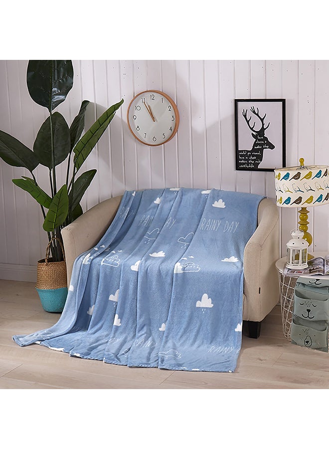 Cartoon Pattern Thick Blanket Cotton Blue 120x200centimeter