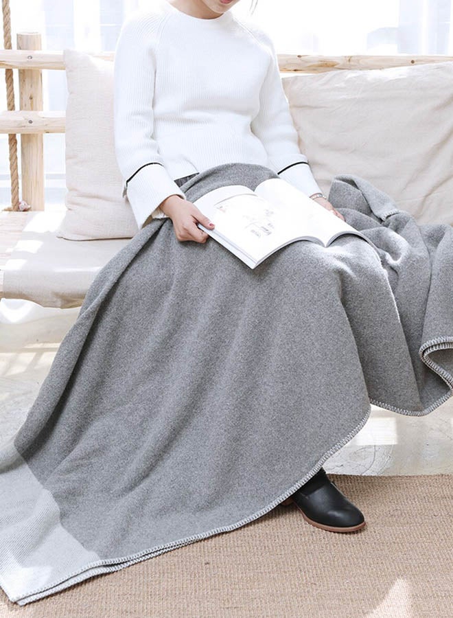 Plain Style Soft Warm Comfy Blanket Cotton Grey 150x200centimeter