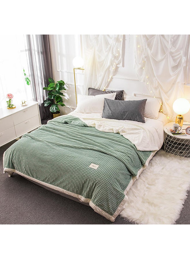 Double-Layer Supple Cozy Blanket cotton Green 180x200cm