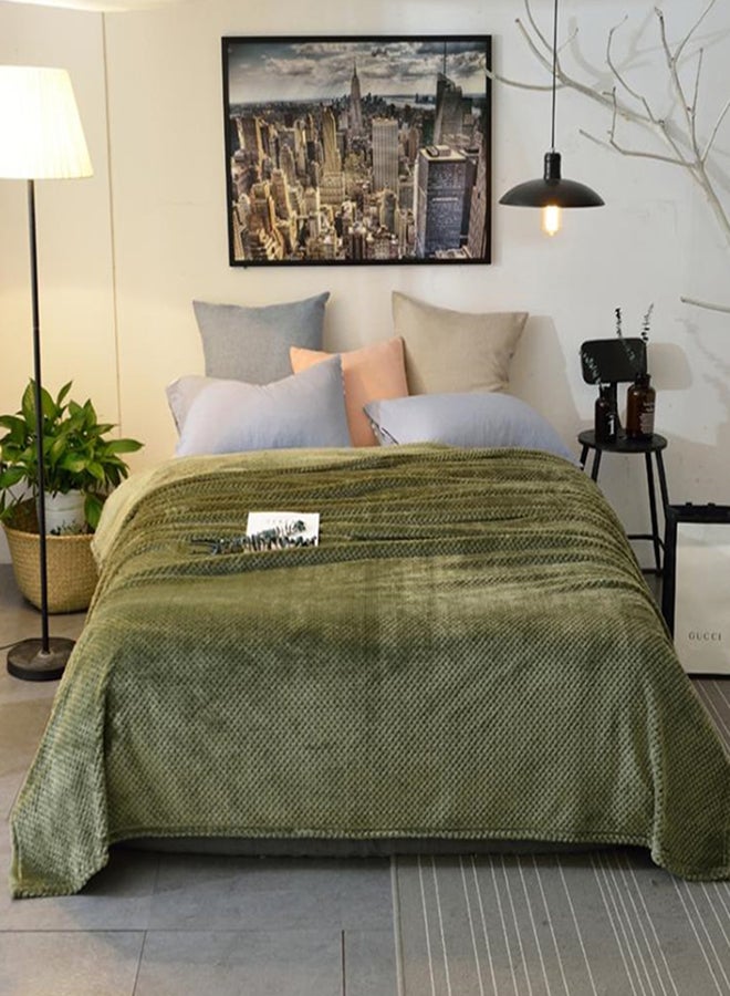 Modern Simple Style Warm Blanket Cotton Green 120x200cm